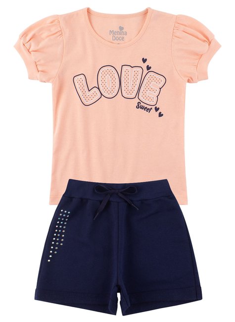 conjunto infantil feminino love menina doce 7