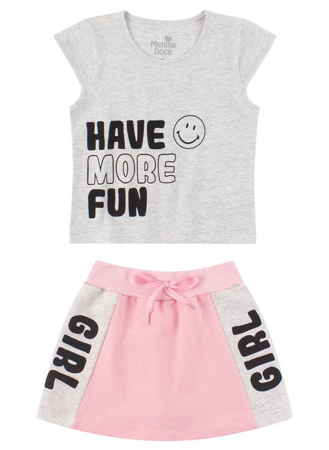 conjunto infantil feminino have more fun menina doce 9