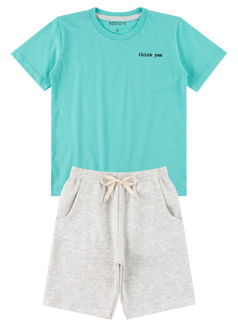 conjunto infantil masculino think yes mino s 7