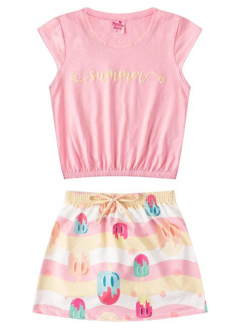 conjunto infantil feminino summer menina doce 9