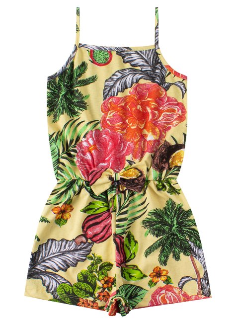 macacao infantil feminino floral menina doce 3