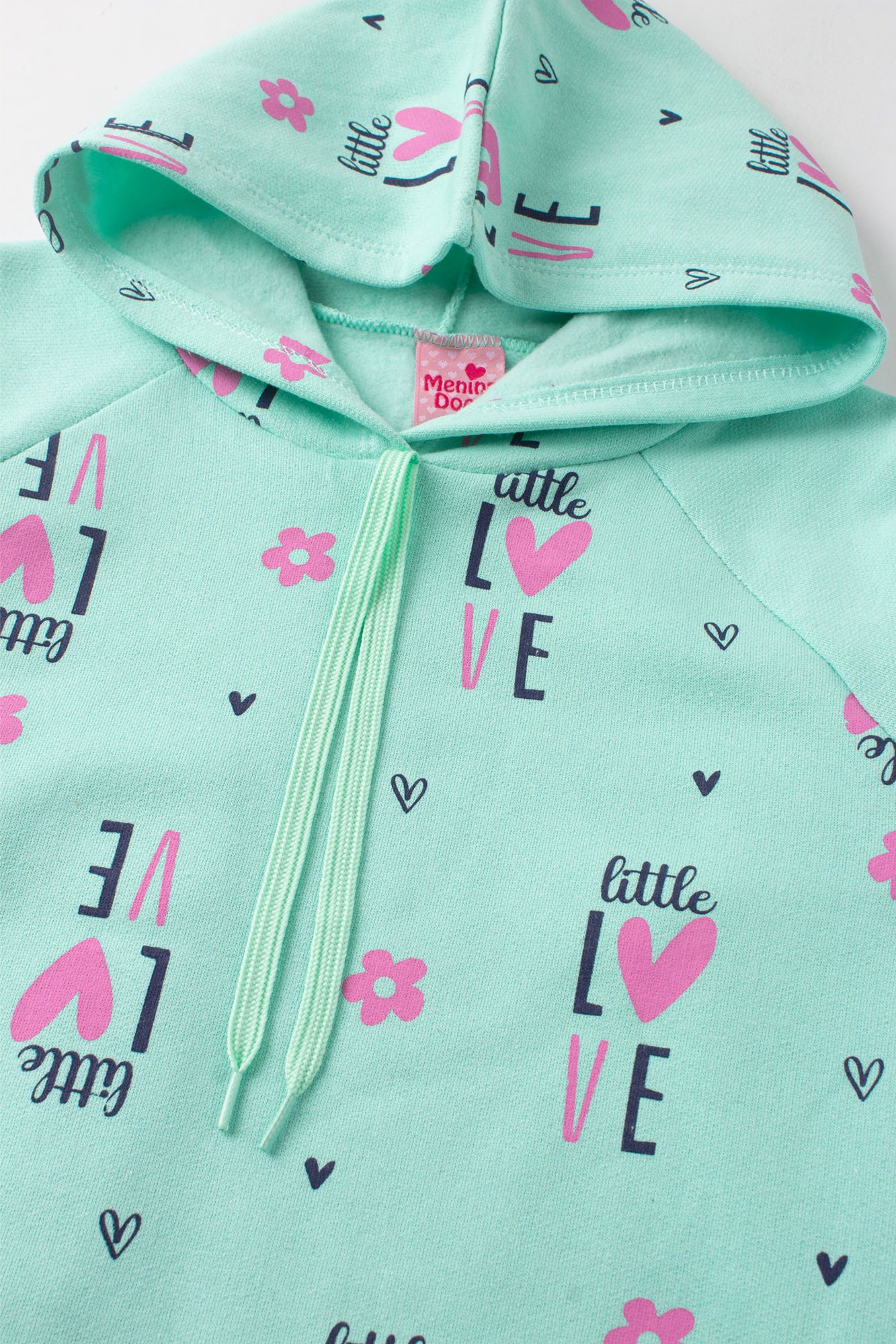 Conjunto Infantil Feminino Little Love Menina Doce Verde Agua