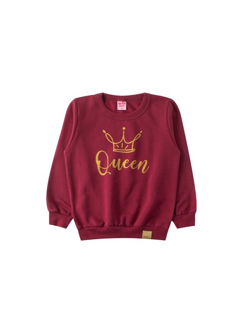conjunto infantil feminino moletom peluciado queen menina doce 2