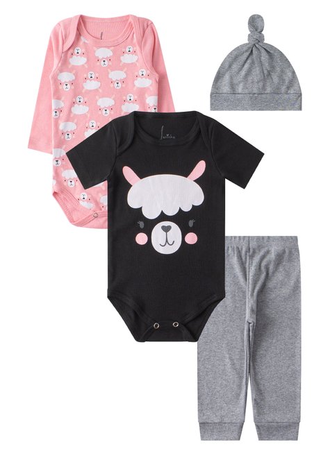 kit body de bebe feminino ribana sheep leninha baby