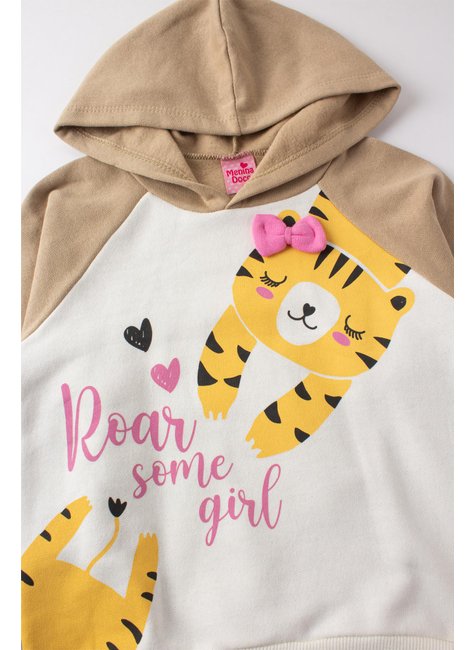 conjunto infantil feminino moletom peluciado roar menina doce 4