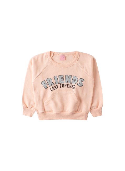 conjunto infantil feminino moletom peluciado friends menina doce 4