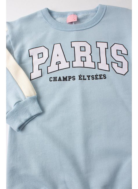 vestido infantil feminino moletom peluciado paris dajojo 4