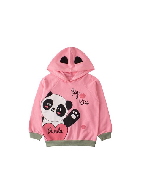 conjunto infantil feminino moletom peluciado panda menina doce 6