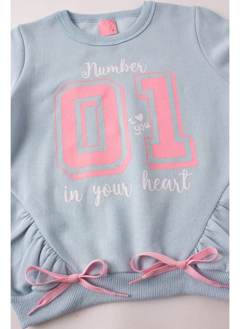 conjunto infantil feminino moletom peluciado number menina doce 9