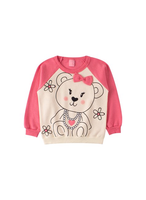 conjunto infantil feminino moletom peluciado bear menina doce 2
