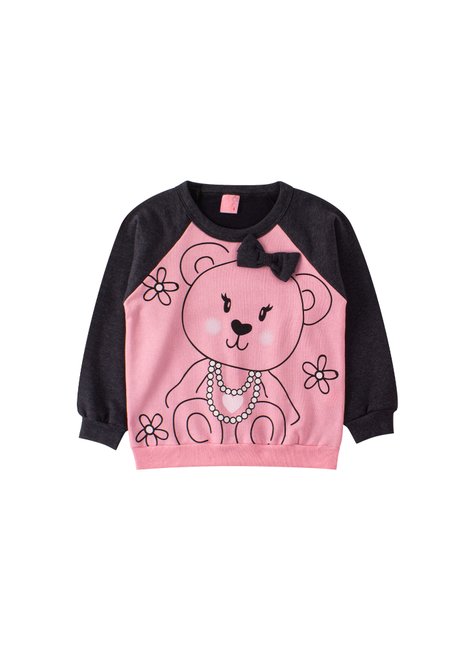 conjunto infantil feminino moletom peluciado bear menina doce 8