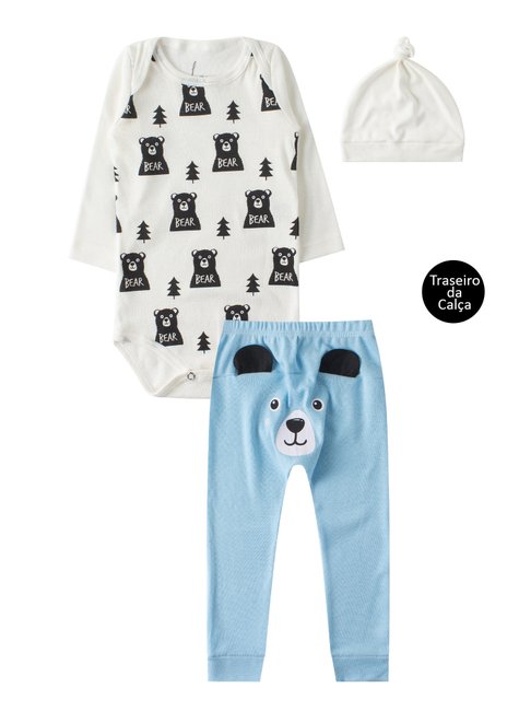 kit body de bebe masculino ribana bear leninha baby 5