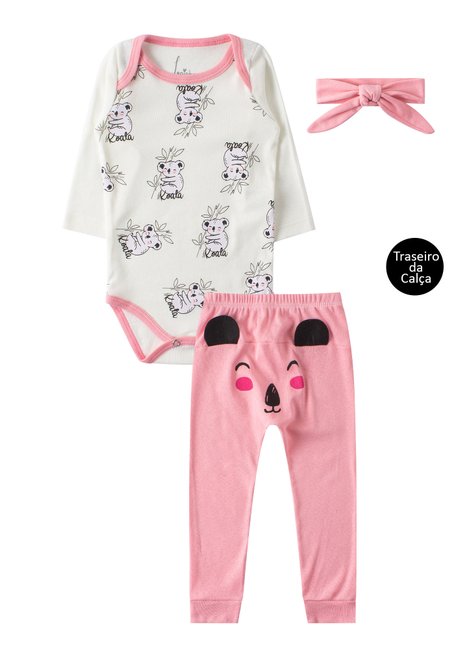 kit body de bebe feminino ribana koala leninha baby