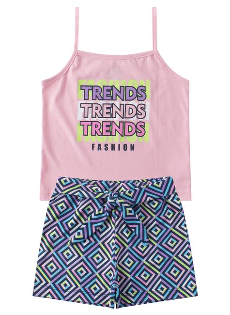 conjunto infantil feminino meia malhasuplex sublimado trends menina doce