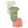 kit body bebe 3 pecas suedine funny dino pequeno big amor