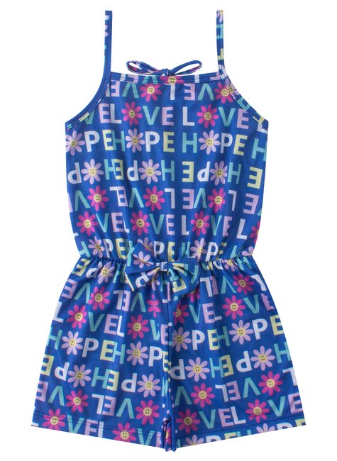 macacao infantil feminino malha poliester hope menina doce