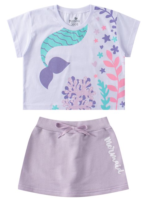 conjunto infantil feminino meia malhamoletinho sereia menina doce