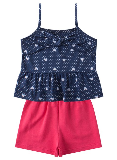 conjunto infantil feminino malha poliestermoletinho coracoes menina doce