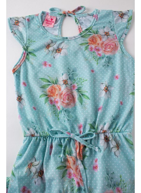 macacao infantil feminino malha poliester floral menina doce 2