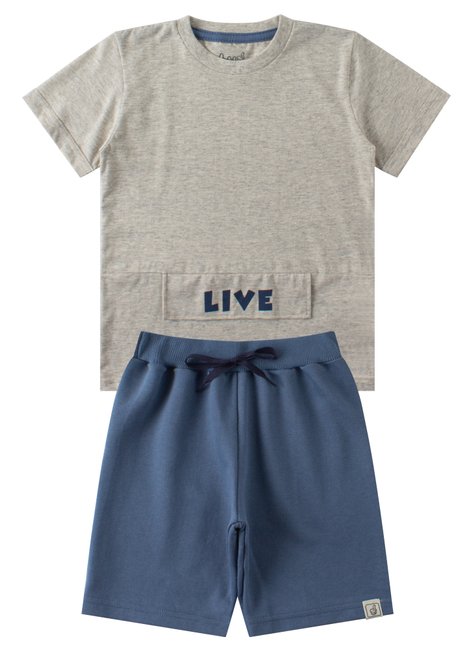 conjunto infantil masculino meia malhamoletinho live good boy