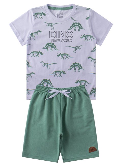 conjunto infantil masculino meia malhamoletinho dino explorer good boy