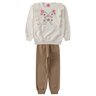 conjunto infantil feminino moletom peluciado flowers menina doce