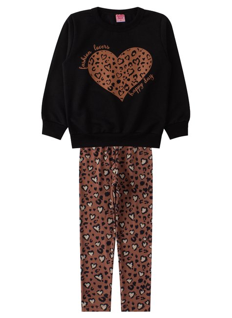 conjunto infantil feminino moletom peluciadosuplex sublimado fashion lovers menina doce 6