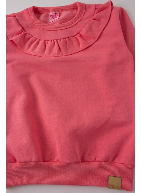 conjunto infantil feminino moletom peluciadosuplex sublimado bela menina doce 3