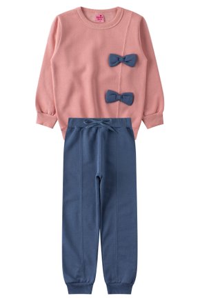 Conjunto Infantil Feminino Moletom Peluciado Laços - Menina Doce