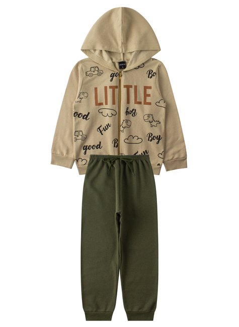 conjunto infantil masculino moletom peluciado little boy mino s 11