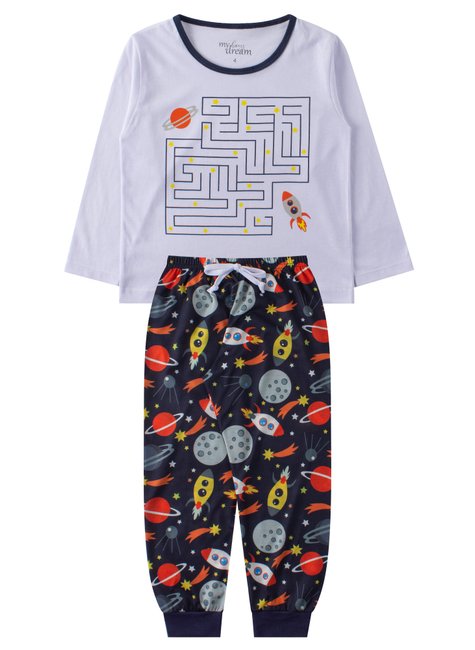 pijama infantil masculino meia malhamalha poliester space my dream boys 3