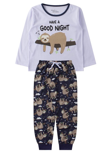 pijama infantil masculino meia malhamalha poliester good night my dream boys 10