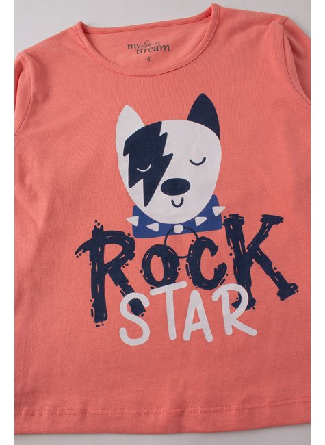 pijama infantil masculino meia malhamalha poliester rock star my dream boys 2