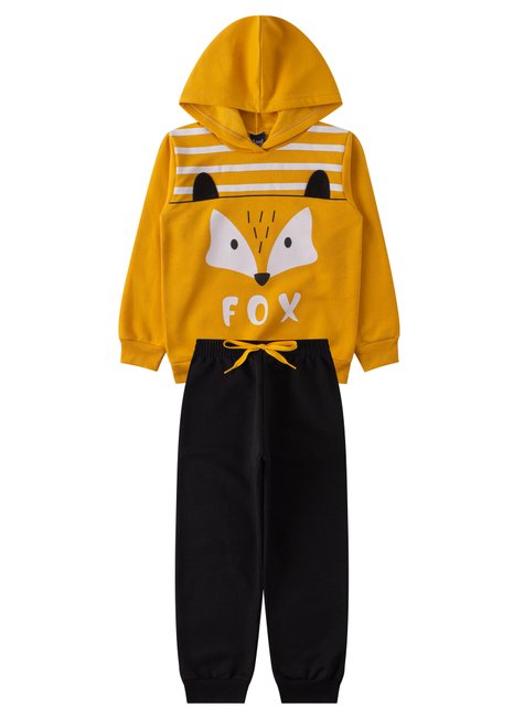 conjunto infantil masculino moletom peluciado fox good boy 6