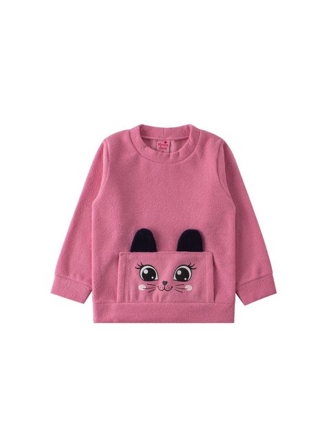 conjunto infantil feminino boucle peluciado rabbit menina doce 2
