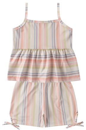Conjunto Infantil Feminino Suplex Sublimado Listrado - Menina Doce