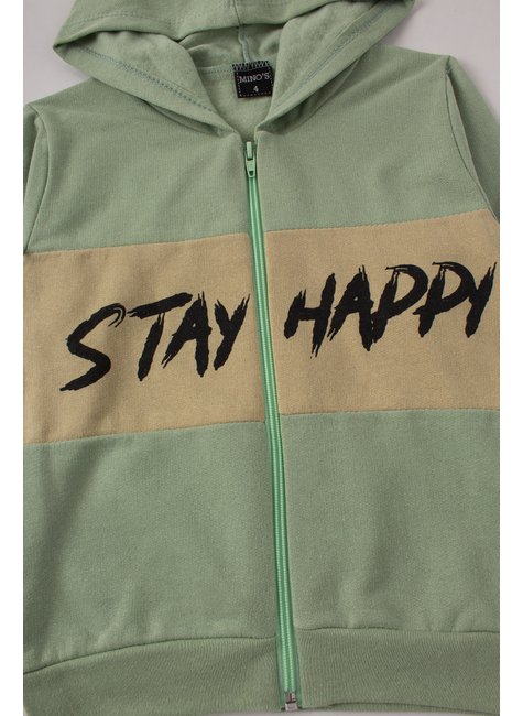 conjunto infantil masculino moletom peluciado stay happy mino s 9