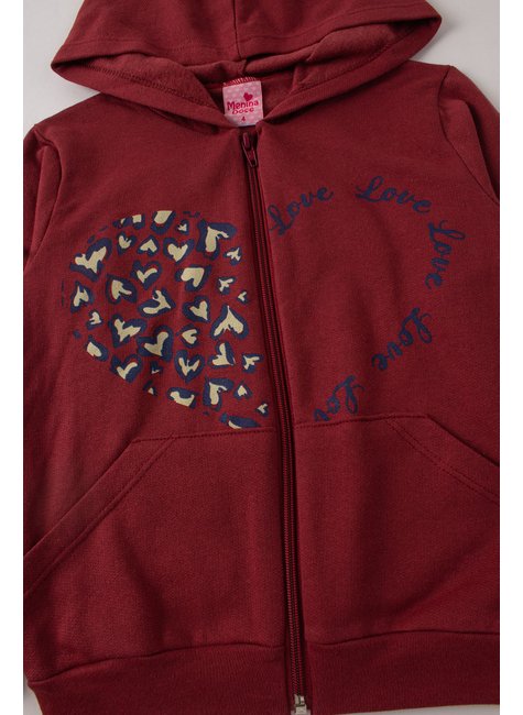 conjunto infantil feminino moletom peluciado love menina doce 4
