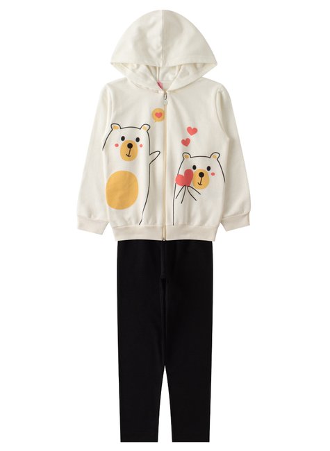 conjunto infantil feminino moletom peluciadocotton fofinho menina doce
