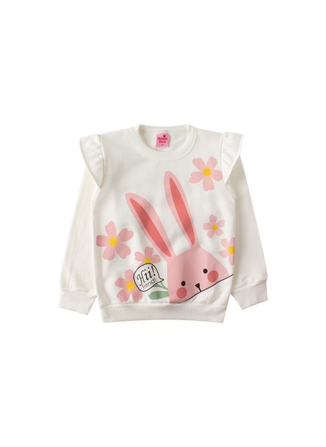 conjunto infantil feminino moletom peluciado rabbit menina doce 12