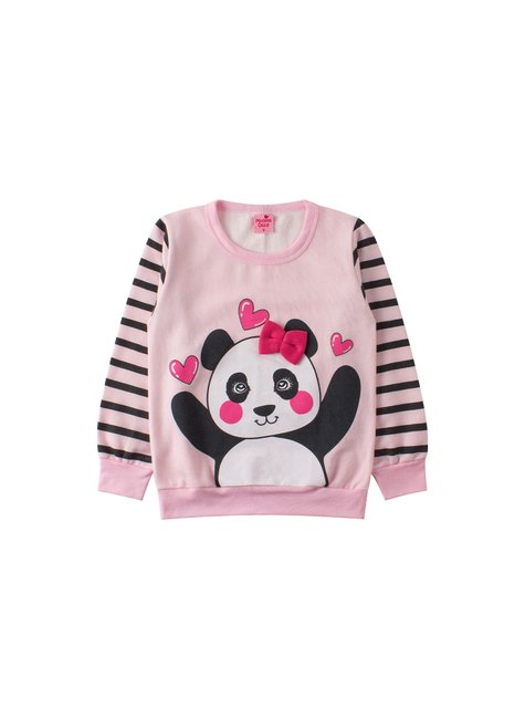 conjunto infantil feminino moletom peluciado panda menina doce 12
