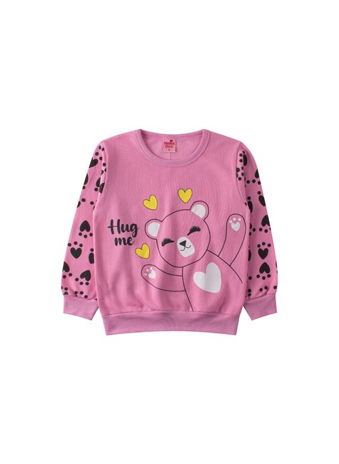 conjunto infantil feminino moletom peluciado hug me menina doce 2