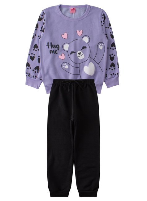 conjunto infantil feminino moletom peluciado hug me menina doce 6 copia