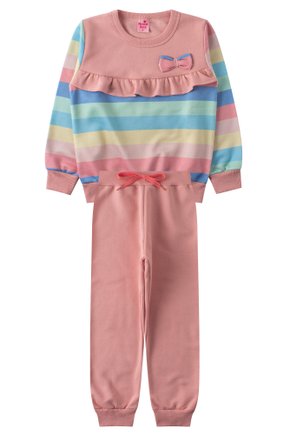 Conjunto Infantil Feminino Moletom Peluciado Alegre - Menina Doce