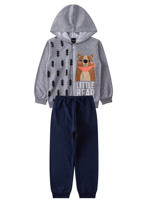 conjunto infantil masculino moletom peluciado little bear mino s 11