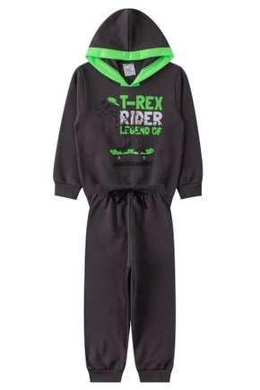 Conjunto Infantil Masculino Moletom Peluciado T-Rex - Mino's