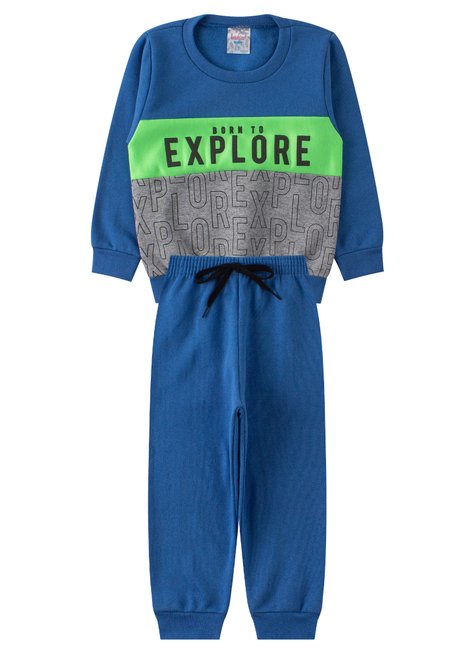 conjunto infantil masculino moletom peluciado explore mino s 6