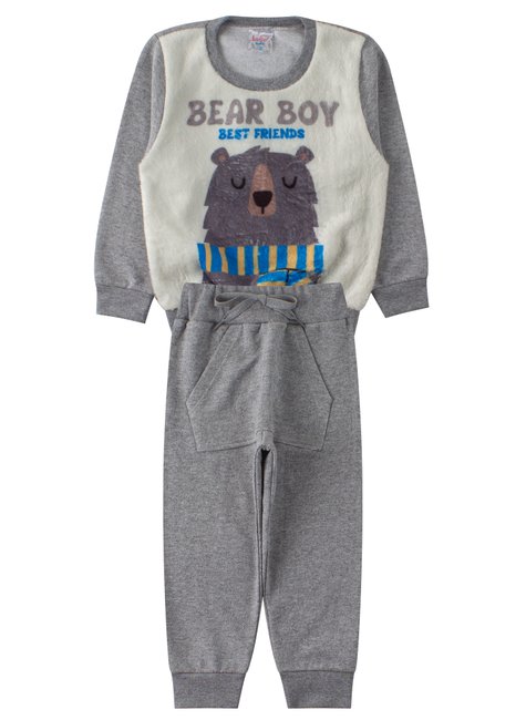 conjunto infantil masculino moletom peluciado bear boy mino s