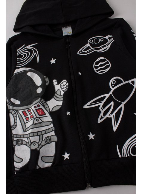 jaqueta infantil masculino moletom peluciado astronaut boy mmk kids 4