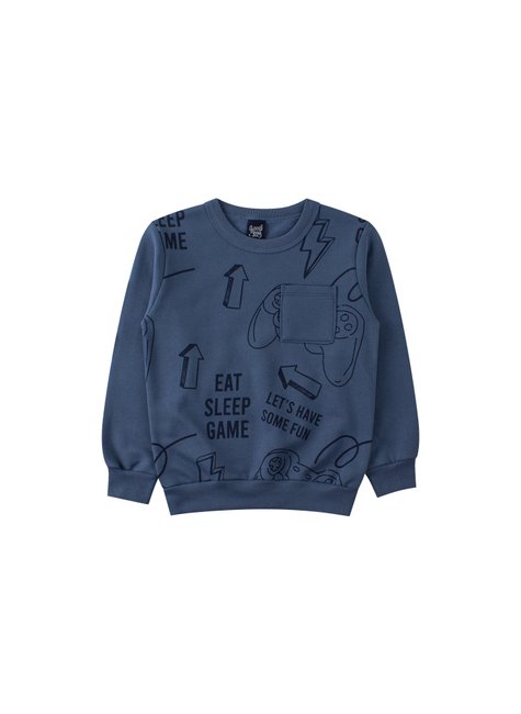 conjunto infantil masculino moletom peluciado sleep game good boy 12
